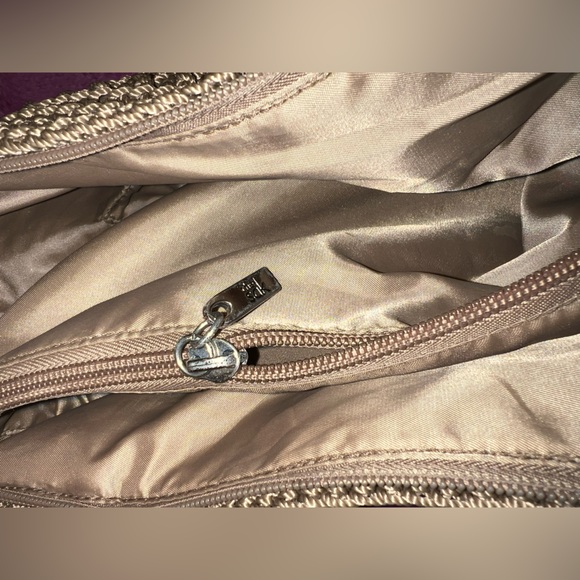 The Sak Originals Crochet Shoulder Purse Bag Lined Zip Closure Brown Beige - Picture 7 of 12